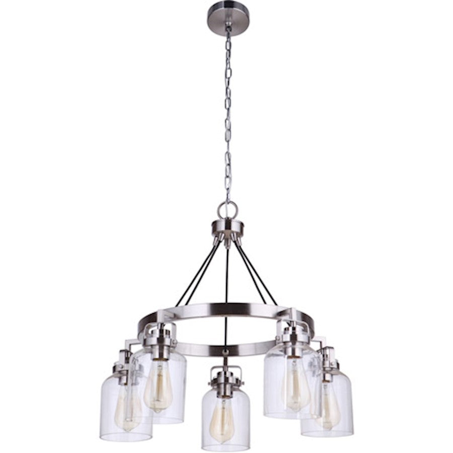 Craftmade Foxwood 5 Light Chandelier, Brushed Polished Nickel - 53625-BNK