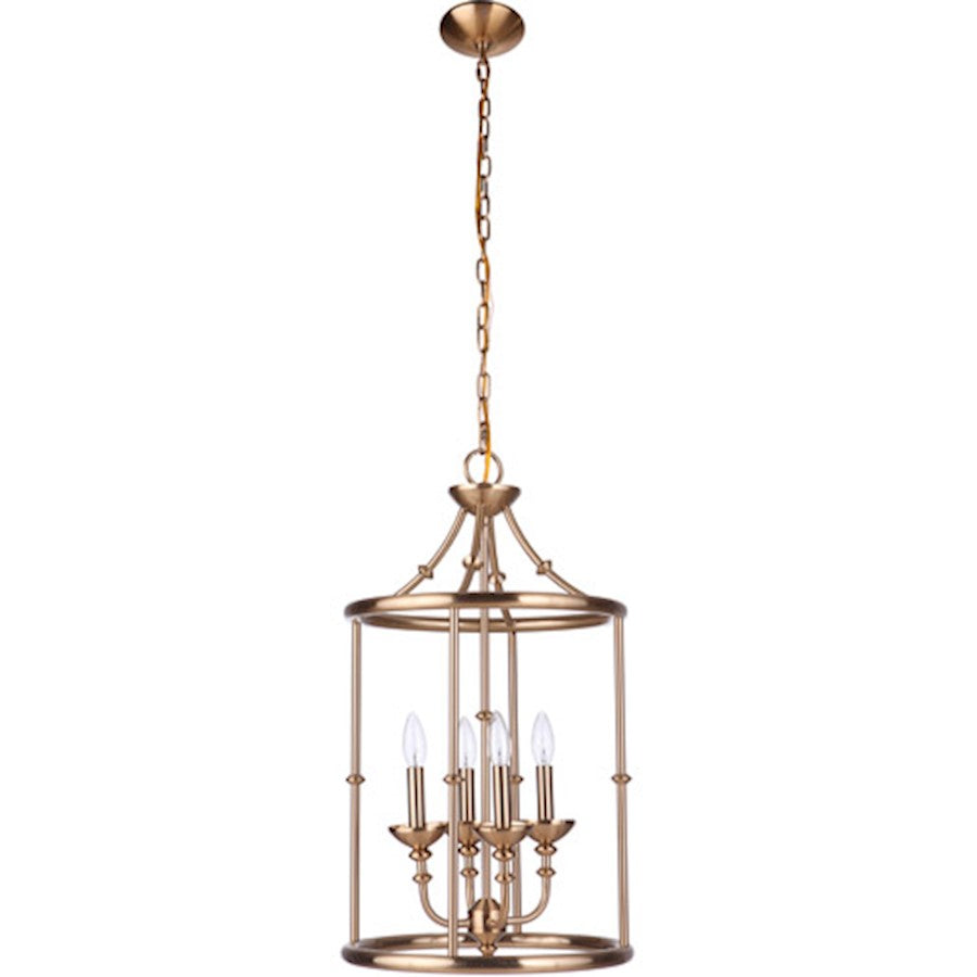 Craftmade Marlowe 4 Light Foyer Pendant, Satin Brass - 53734-SB