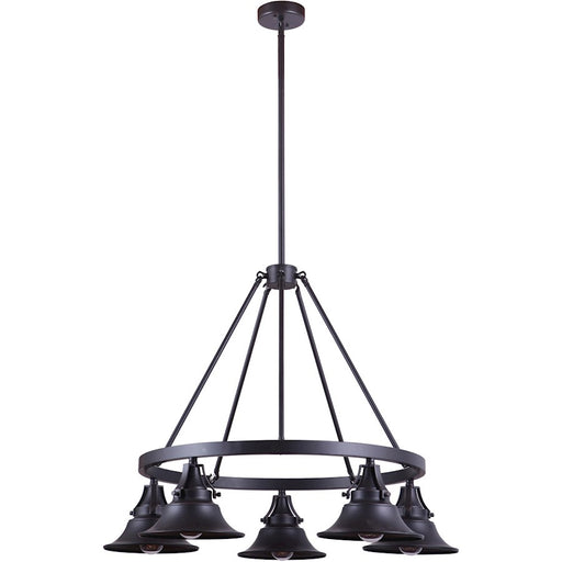 Craftmade Union 5 Light Outdoor Chandelier, Oiled Bronze Gilded - 54025-OBG