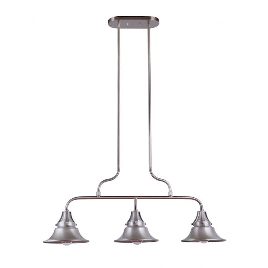 Craftmade Union 3 Light Outdoor Island, Satin Aluminum - 54073-SA