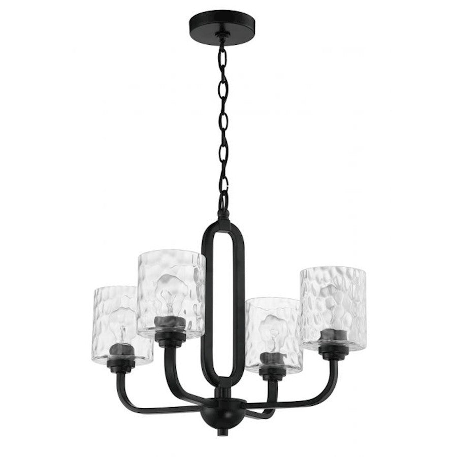 Craftmade Collins 4 Light Chandelier, Flat Black - 54224-FB