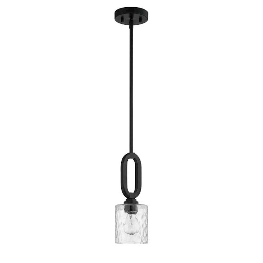 Craftmade Collins 1 Light Mini Pendant, Flat Black - 54291-FB