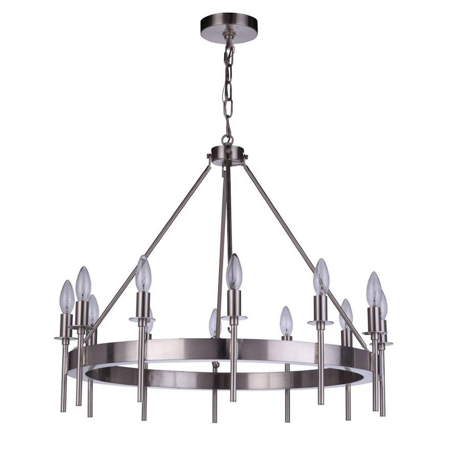 Craftmade Larrson 12 Light Chandelier, Nickel - 54312-BNK