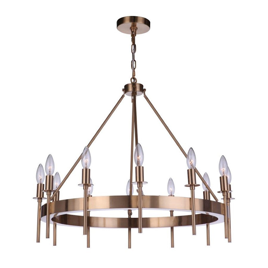 Craftmade Larrson 12 Light Chandelier, Satin Brass - 54312-SB