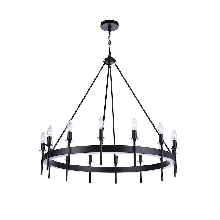 Craftmade Larrson 14 Light Chandelier, Flat Black - 54314-FB