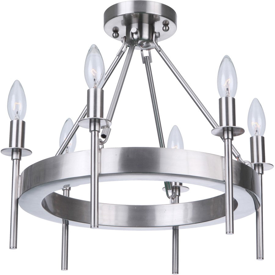 Craftmade Larrson 6 Light Semi-Flush, Brushed Polished Nickel - 54356-BNK