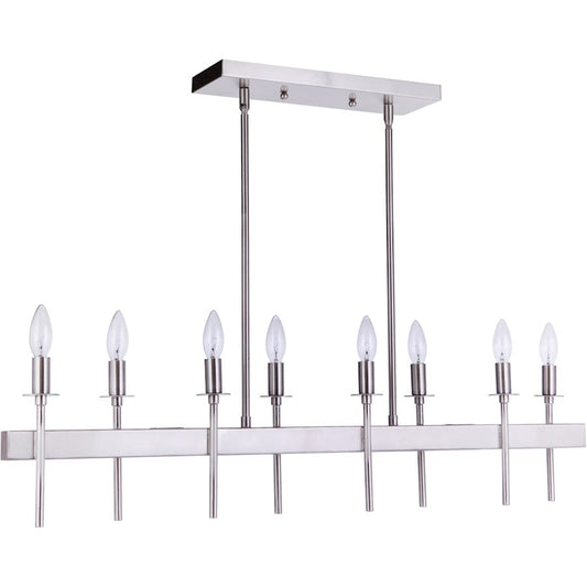 Craftmade Larrson 8 Light Island, Brushed Polished Nickel - 54378-BNK