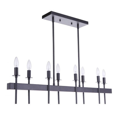 Craftmade Larrson 8 Light Island, Flat Black - 54378-FB