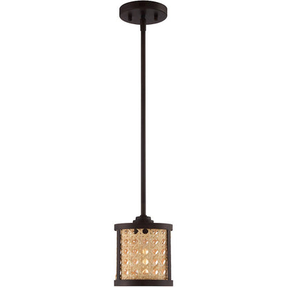 1 Light Mini Pendant, Aged Bronze Brushed