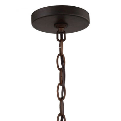 6 Light Pendant, Aged Bronze Brushed