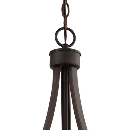 6 Light Pendant, Aged Bronze Brushed