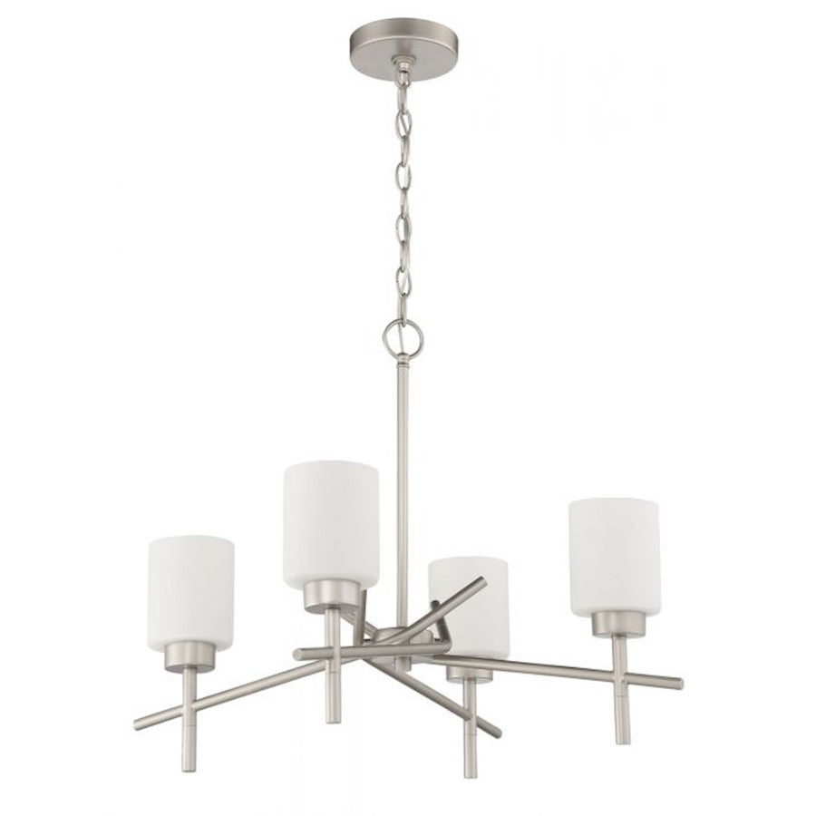 Craftmade Cadence 4 Light Chandelier, Satin Nickel - 54624-SN