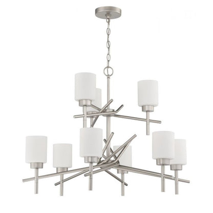 Craftmade Cadence 9 Light Chandelier, Satin Nickel - 54629-SN