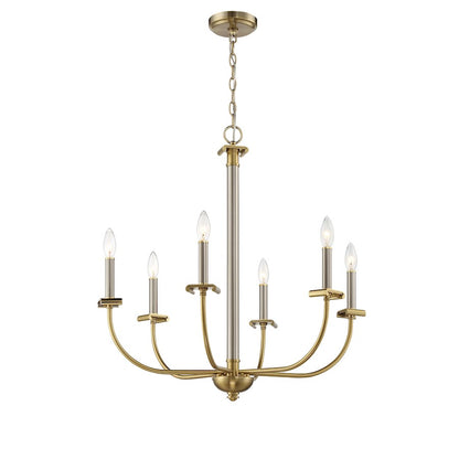 Stanza Chandelier, Polished Nickel