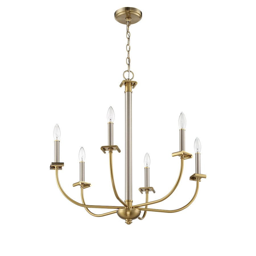 Stanza Chandelier, Polished Nickel