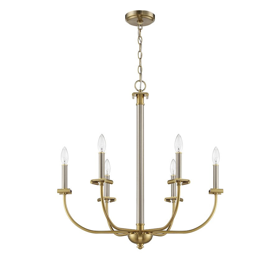 Stanza Chandelier, Polished Nickel