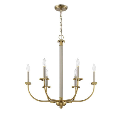 Stanza Chandelier, Polished Nickel