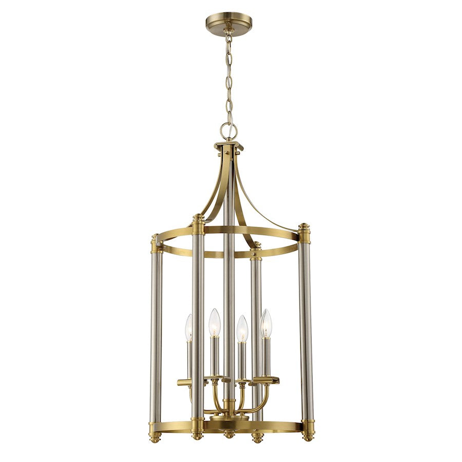 Craftmade Stanza 4 Light Foyer, Polished Nickel/Brass