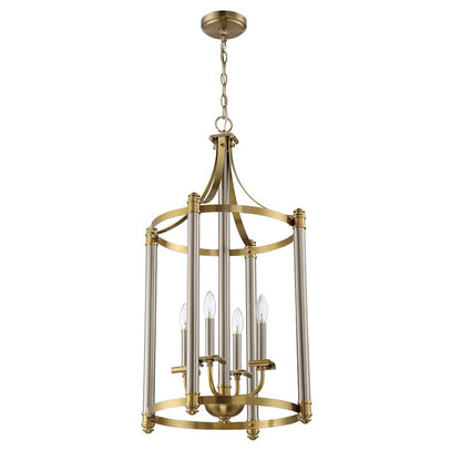 Craftmade Stanza 4 Light Foyer, Polished Nickel/Brass