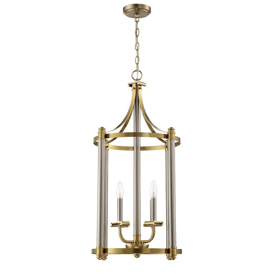 Craftmade Stanza 4 Light Foyer, Polished Nickel/Brass