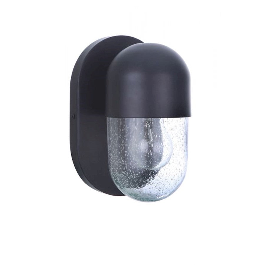 Craftmade Pill 1 Light Wall Sconce, Flat Black - 55001-FB