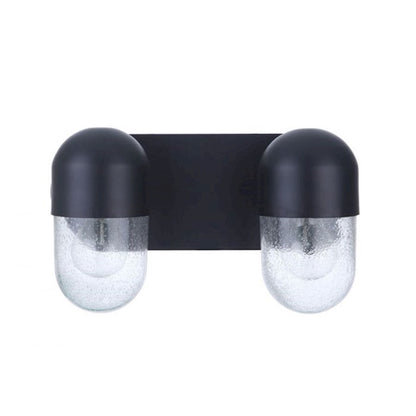 Craftmade Pill 2 Light Vanity, Flat Black - 55002-FB