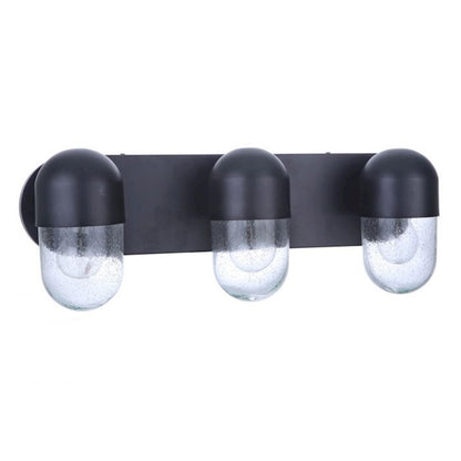 Craftmade Pill 3 Light Vanity, Flat Black - 55003-FB