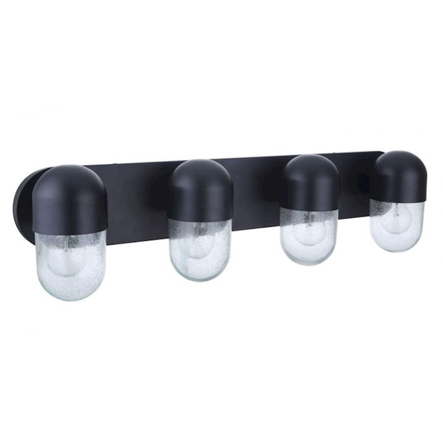 Craftmade Pill 4 Light Vanity, Flat Black - 55004-FB