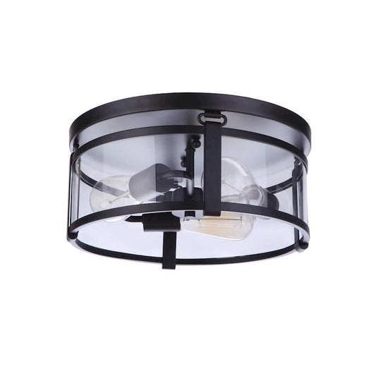 Craftmade Elliot 3 Light Flush Mount, Flat Black - 55383-FB