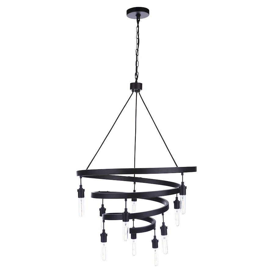 Craftmade Tranquil 10 Light Chandelier, Flat Black - 55410-FB