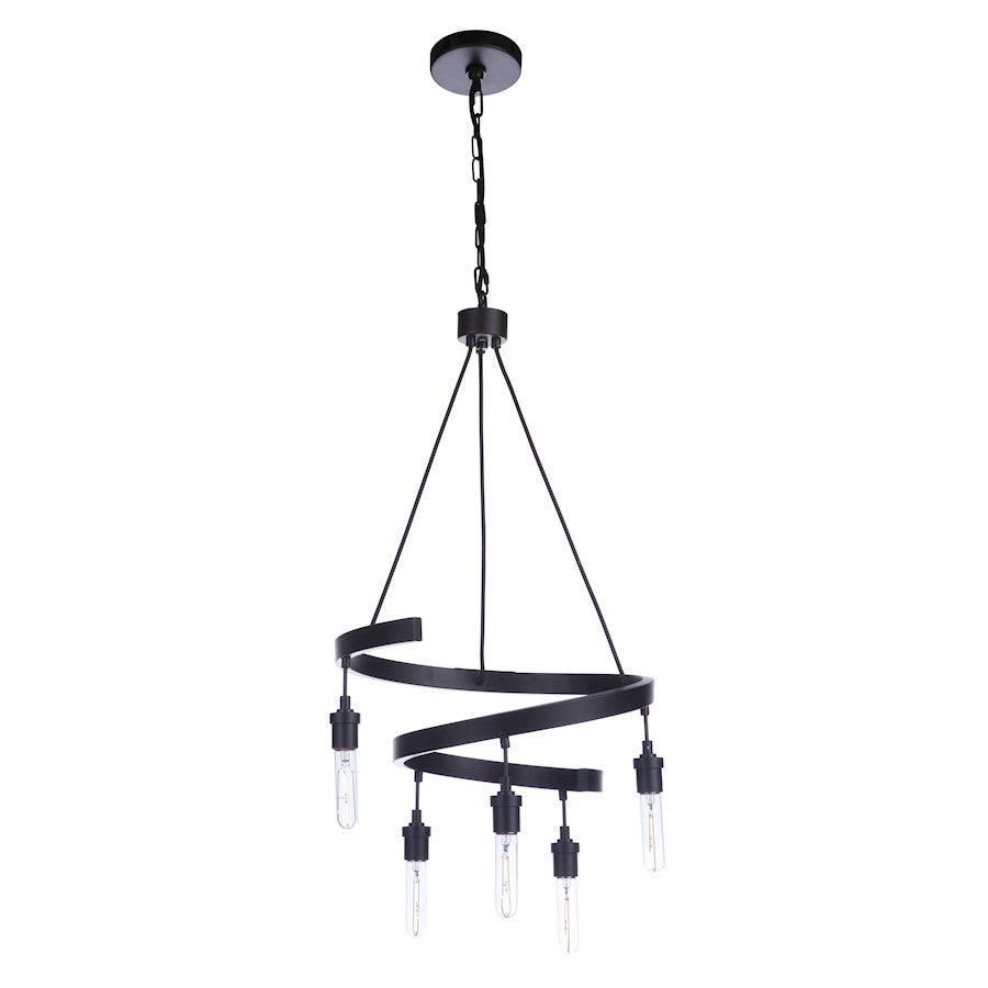 Craftmade Tranquil 5 Light Chandelier, Flat Black - 55425-FB