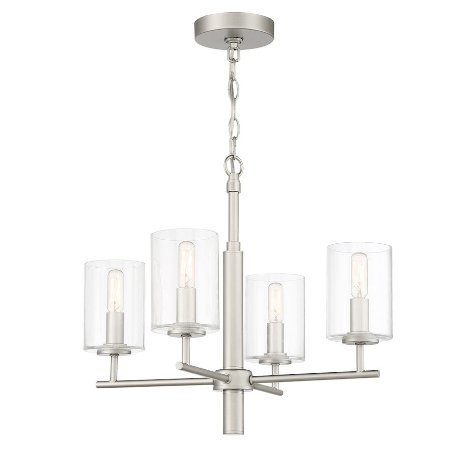 Craftmade Hailie 4 Light Chandelier, Satin Nickel - 55624-SN