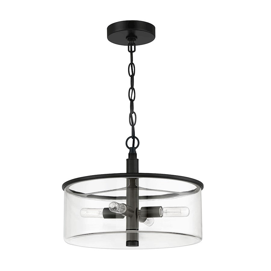 Craftmade Hailie 4 Light Convertible Semi Flush Mount, Black - 55654-FB