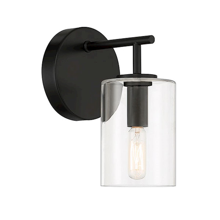 Craftmade Hailie 1 Light Wall Sconce, Flat Black - 55661-FB