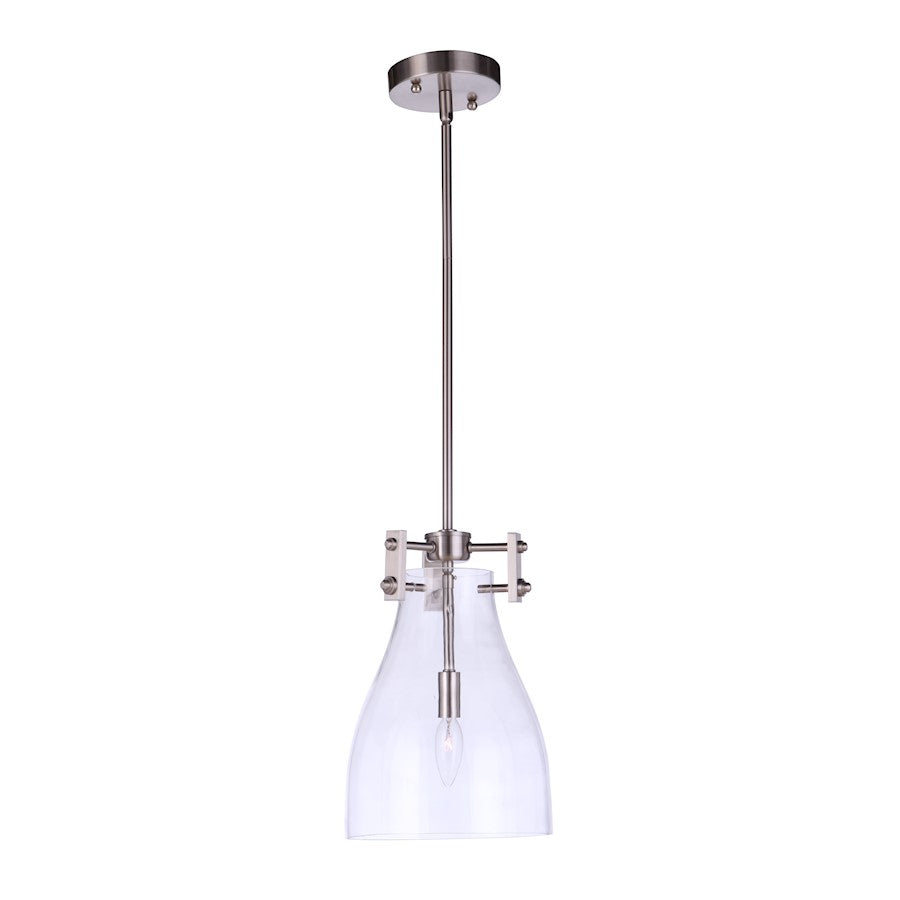 Craftmade Chardonnay 1 Light Mini Pendant, Brushed Polished Nickel - 55891-BNK