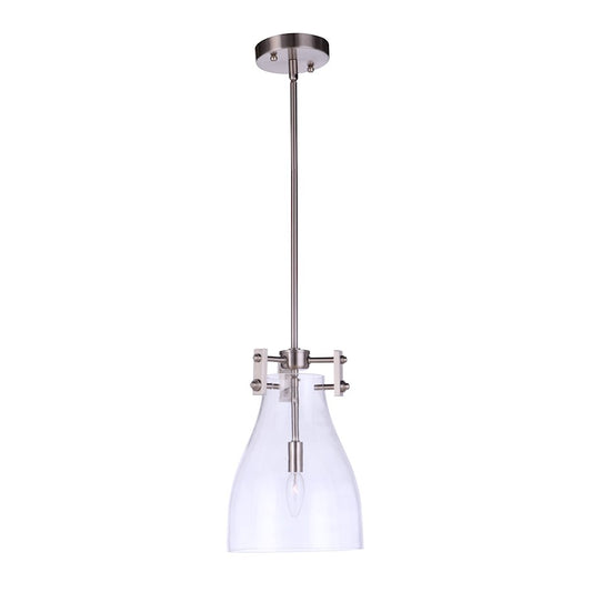 Craftmade Chardonnay 1 Light Mini Pendant, Brushed Polished Nickel - 55891-BNK