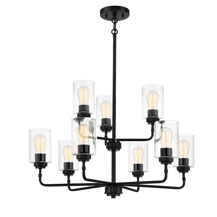 Craftmade Stowe 9 Light Chandelier, Flat Black - 56029-FB