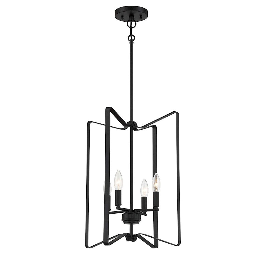 Craftmade Shayna 4 Light Foyer Pendant, Flat Black - 56134-FB