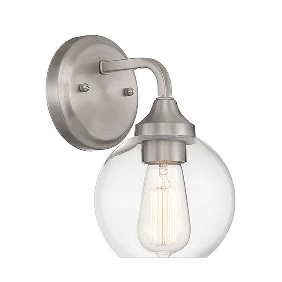 Craftmade Glenda 1 Light Wall Sconce, Nickel - 56201-BNK