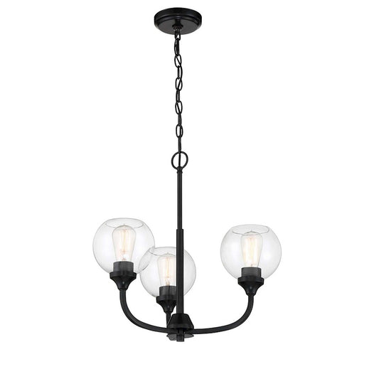 Craftmade Glenda 3 Light Chandelier, Flat Black - 56223-FB