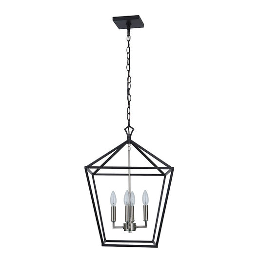 Craftmade Flynt II 20" 4 Light Foyer Pendant, Black/Nickel - 56334-FBBNK