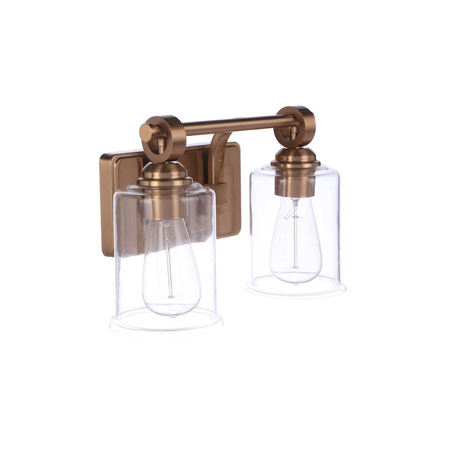 Craftmade Romero 2 Light Vanity, Satin Brass - 56402-SB