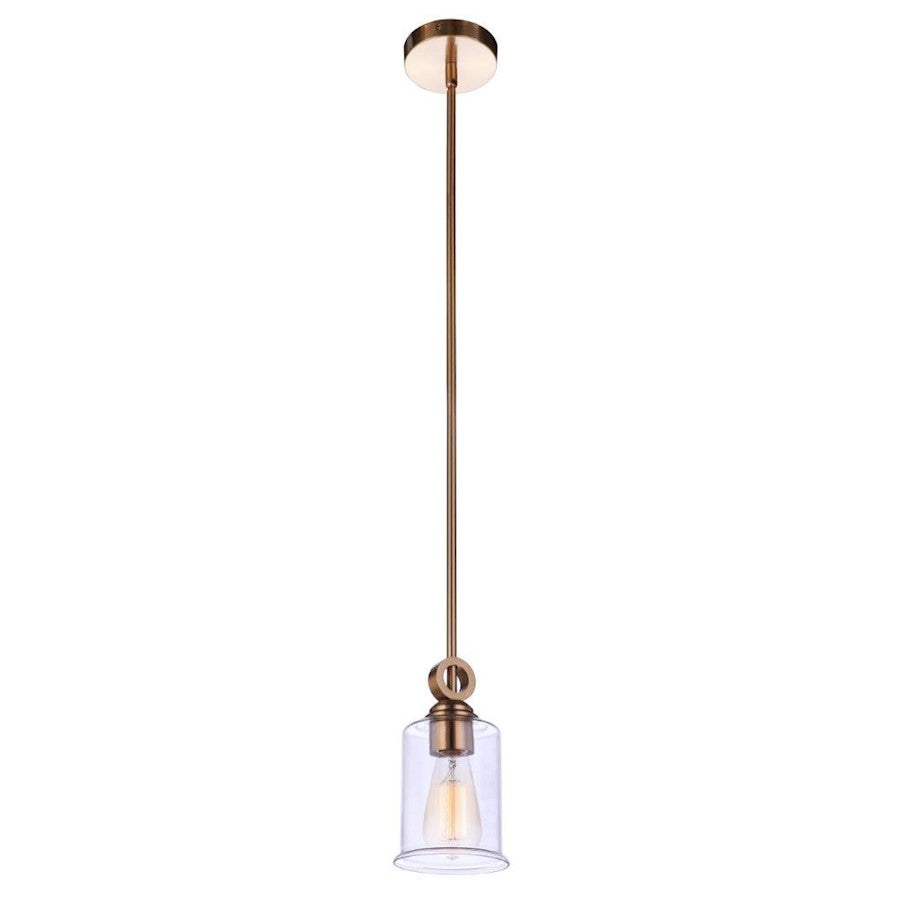 Craftmade Romero 1 Light Mini Pendant, Satin Brass - 56491-SB