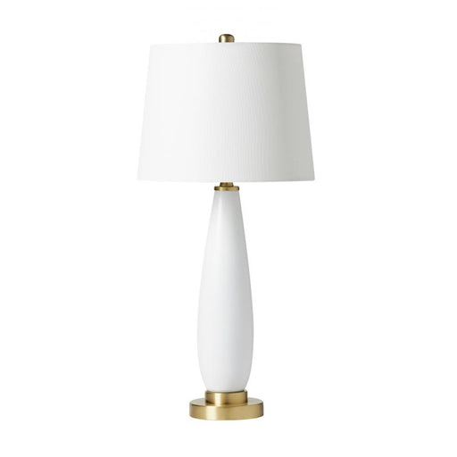 Craftmade 14" Table Lamp, Satin Brass/Off White Linen - 86249