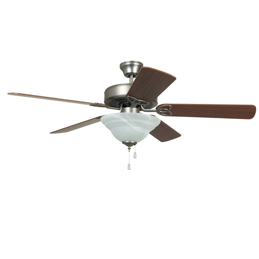 Craftmade Builder Deluxe 2 Lt Fan w/Blades, Alabaster/Nickel - BLD52BNK5C1