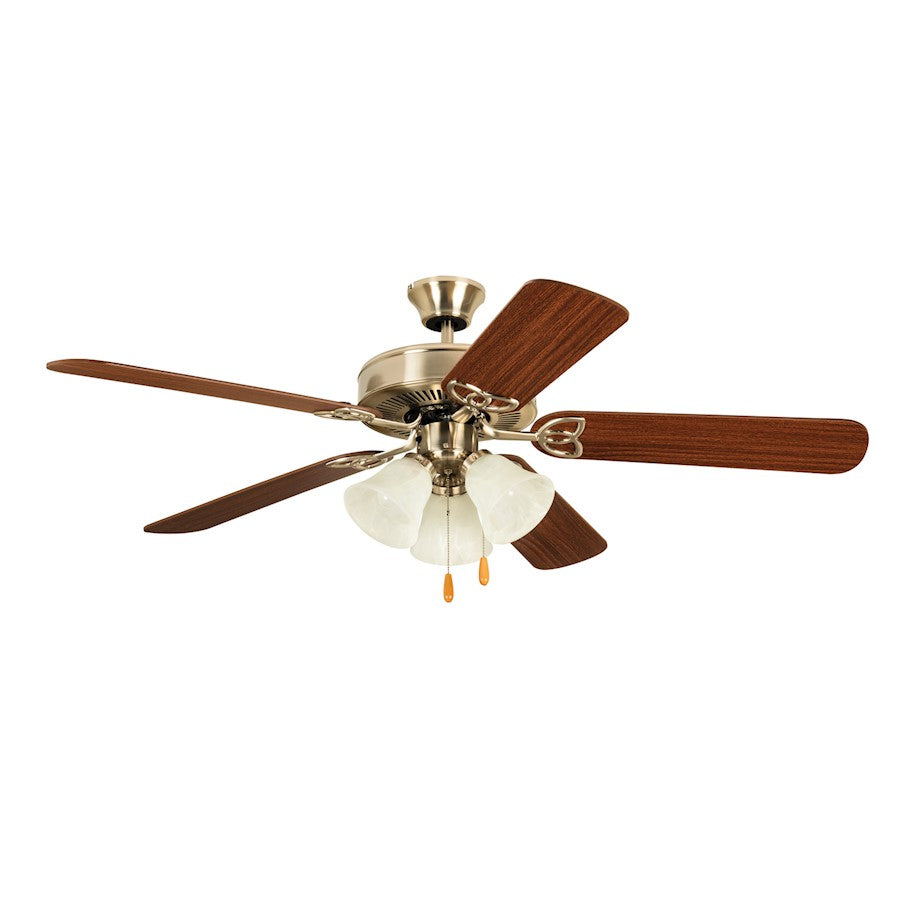 Craftmade Builder Deluxe 3 Lt Fan w/Blades, Alabaster/Nickel - BLD52BNK5C3