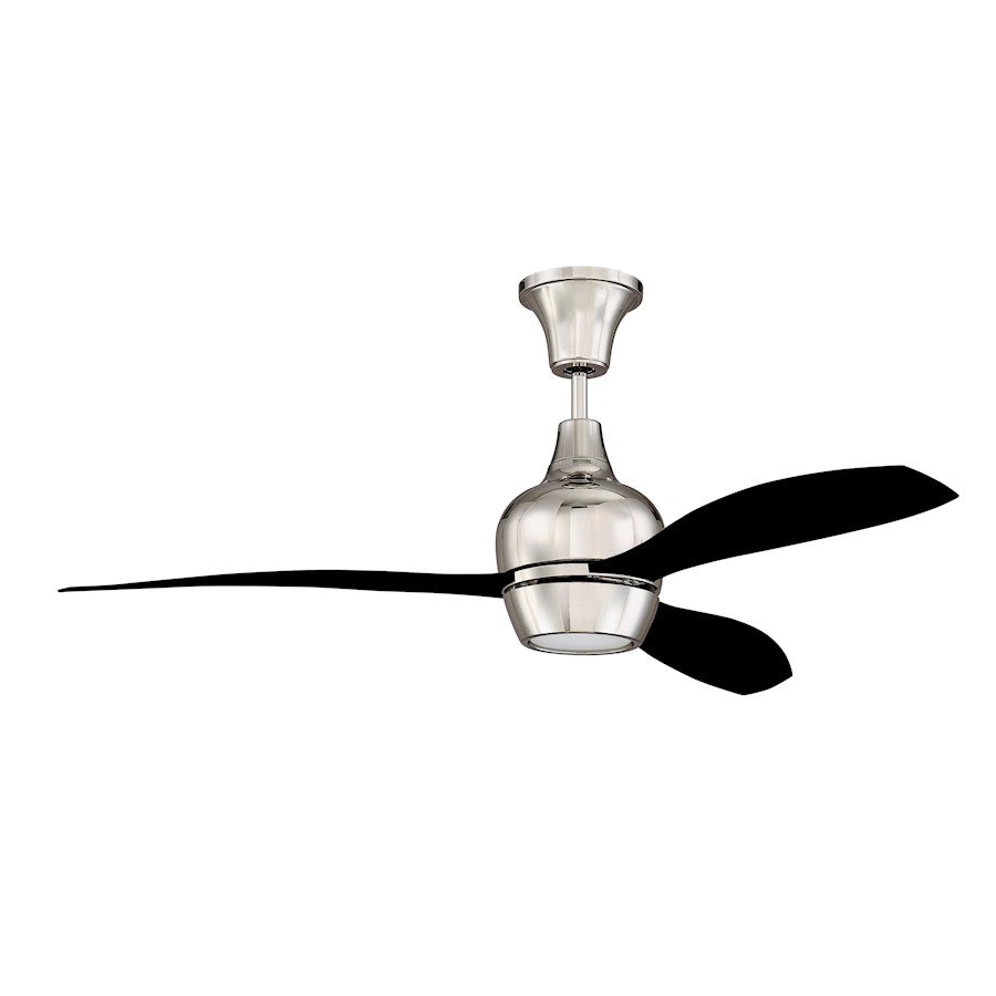 Craftmade 52" Bordeaux Ceiling Fan, Polished Nickel - BRD52PLN3-FB