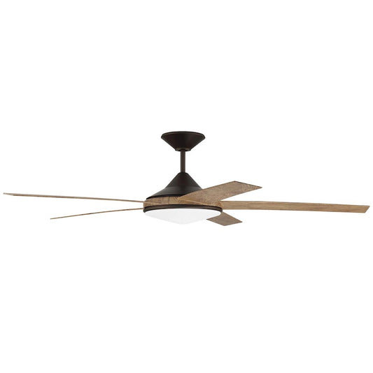 Craftmade Delaney 60" Ceiling Fan, Espresso/Mesquite blades/Light kit - DLY60ESP5