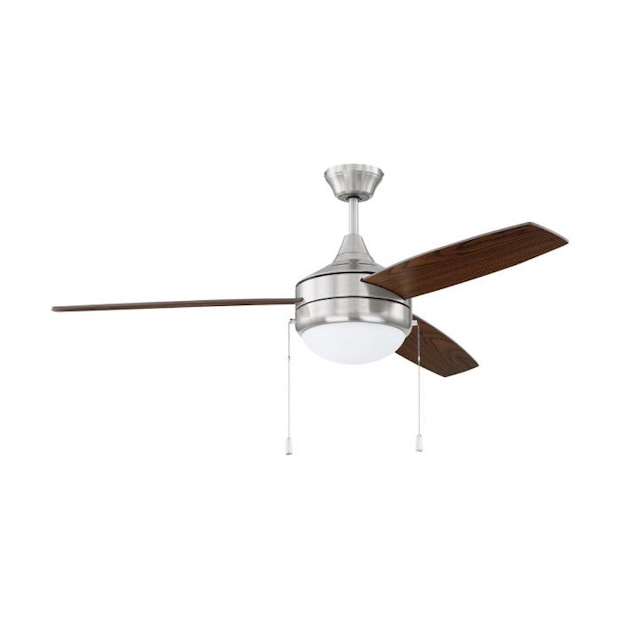 Craftmade Phaze 52" 3 Blade Ceiling Fan w/Light Kit, NKL/Dark Oak - EPHA52BNK3