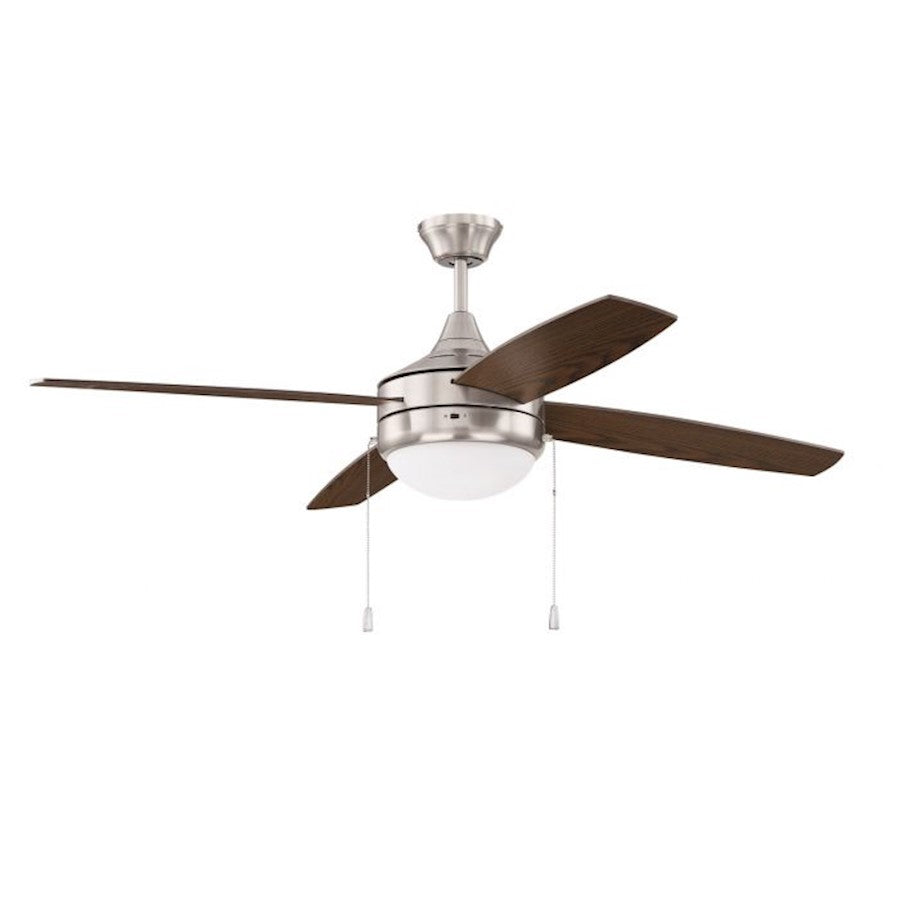 Craftmade Phaze 52" 4 Blade Ceiling Fan w/Light Kit, Nickel/Walnut - EPHA52BNK4